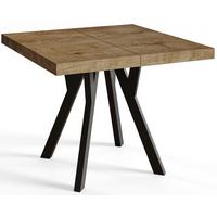 QUADRATISCHER Esstisch ausziehbar – Moderner Wohnzimmertisch und Küchentisch – Tisch mit Holzbeinen, Durchmesser 110 cm - 210 cm - Farbe Lefkas - Dunkelbraun/Schwarz, Holzwerkstoff (110/110/77cm) - Alpi-Möbel
