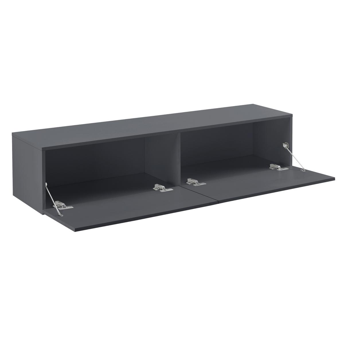 HÄNGELOWBOARD Evaton - Dunkelgrau, Holzwerkstoff (140/30/33cm) - [en.casa]