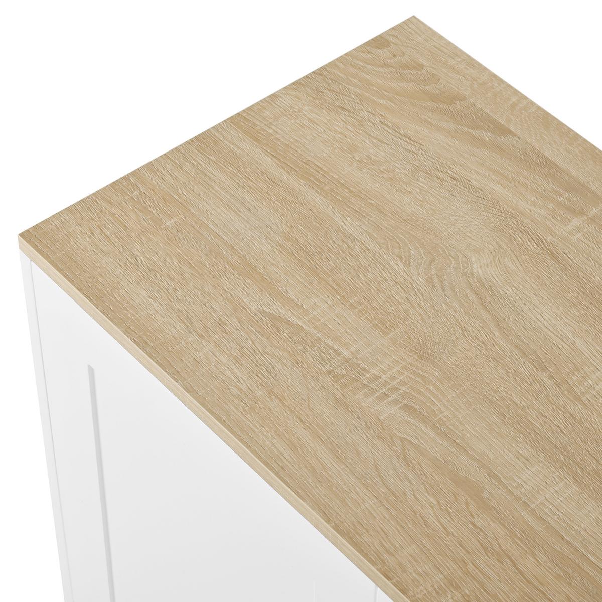 SIDEBOARD mdf in weiß & natur, 3 türen, 1 schublade & verstellbare böden - Weiß, Holzwerkstoff (120/75/40cm) - Urban Meuble