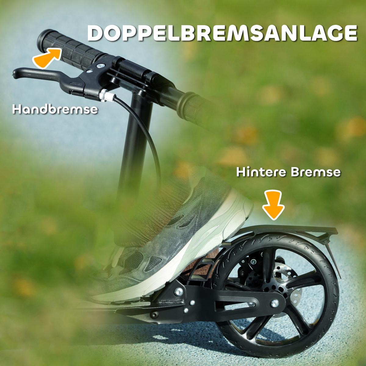 ROLLER Kinder Scooter mit verstellbar Griffen klappbar höhenverstellbar Schwarz - Schwarz, Metall (94/36/103cm) - AIYAPLAY