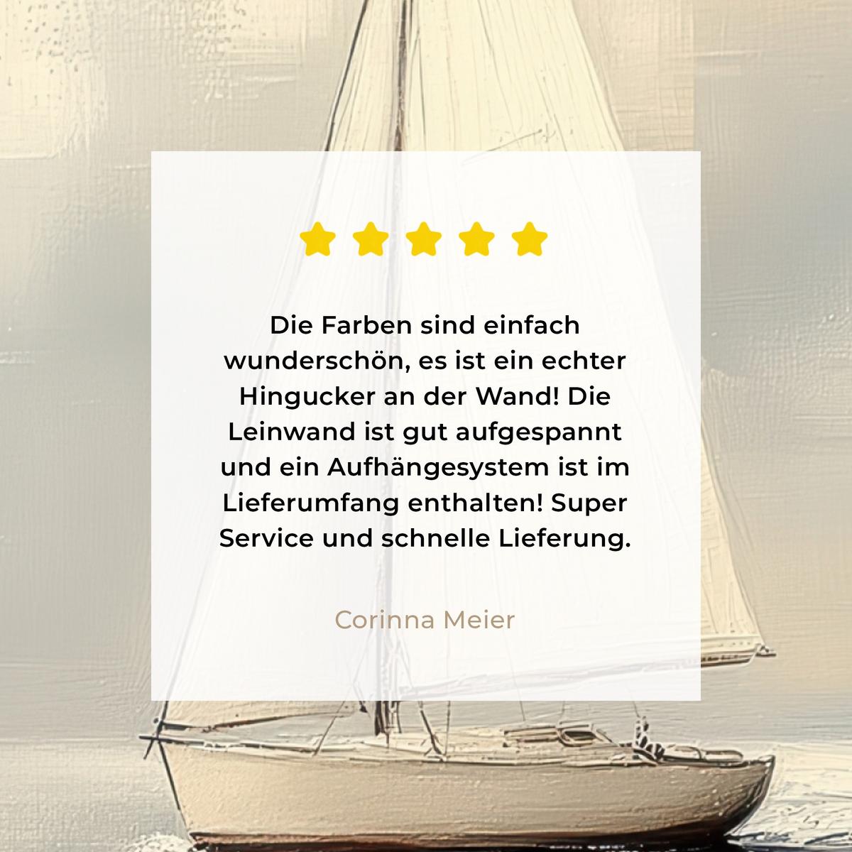 LEINWANDBILD Segelschiff - Meer - Bewölkt Deko Wohnzimmer 20x20 cm - Creme, Textil (20/20cm) - MuchoWow