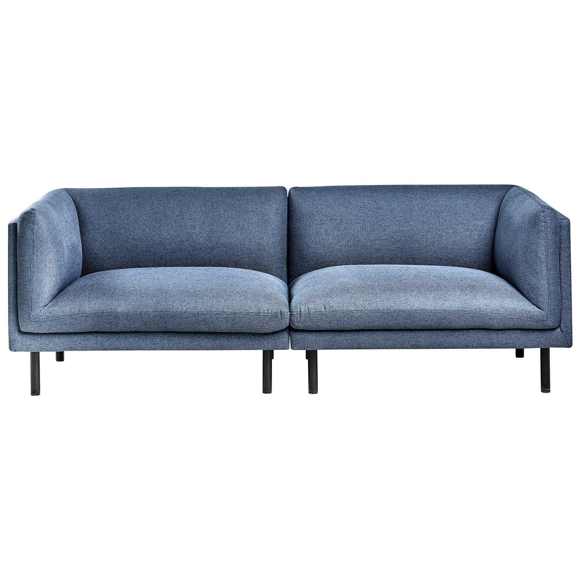 3-SITZER-SOFA Stoff Dunkelblau Vorgod - Dunkelblau, Textil (221/76/84cm) - Beliani