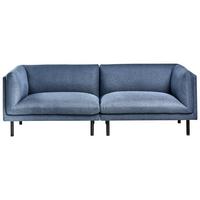3-SITZER-SOFA Stoff Dunkelblau Vorgod - Dunkelblau, Textil (221/76/84cm) - Beliani