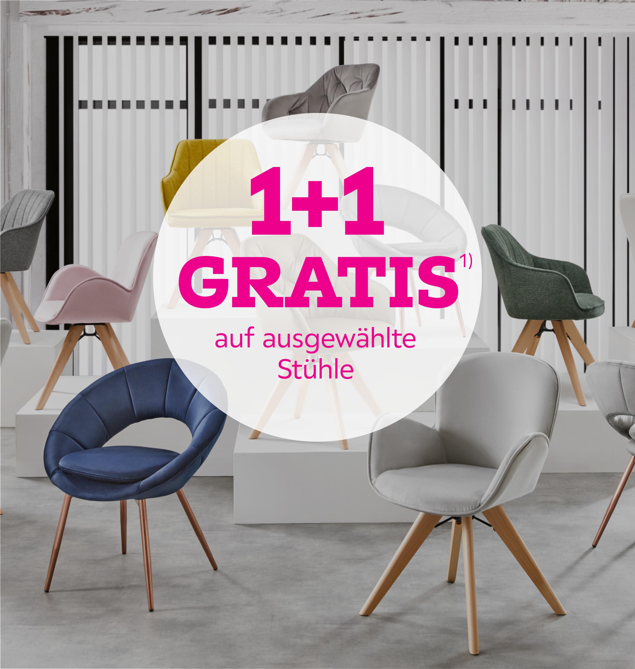 1+1 gratis auf ausgewählte Stühle