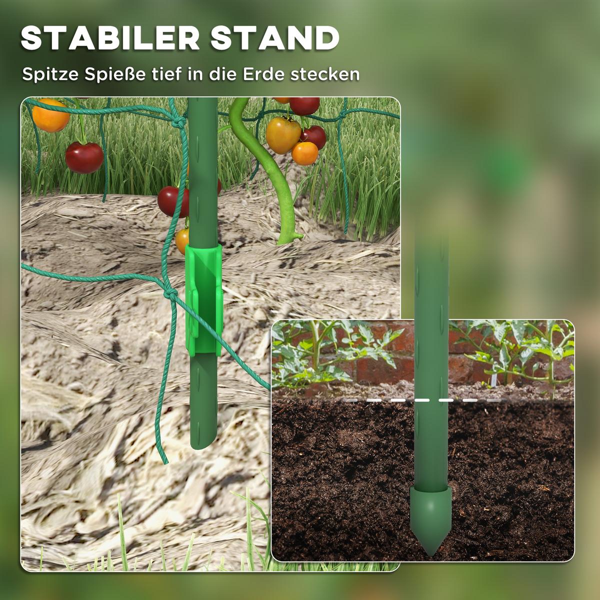 RANKHILFE für Kletterpflanzen, Verstellbares Spalier, für Garten, Balkon, Stahl, Grün - Grün, Metall (144/206/167cm) - Outsunny