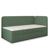 BOXBETT GINA 90x200 cm mit Matratze und Topper, H2+H3 - Grün - Grün, Holz (90/200cm) - MASSENO