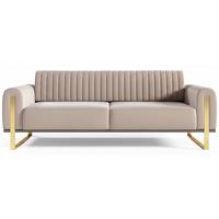 SOFA Parissa 228 cm - Ecru/Goldfarben, Textil/Metall (228/79/92cm) - Selsey
