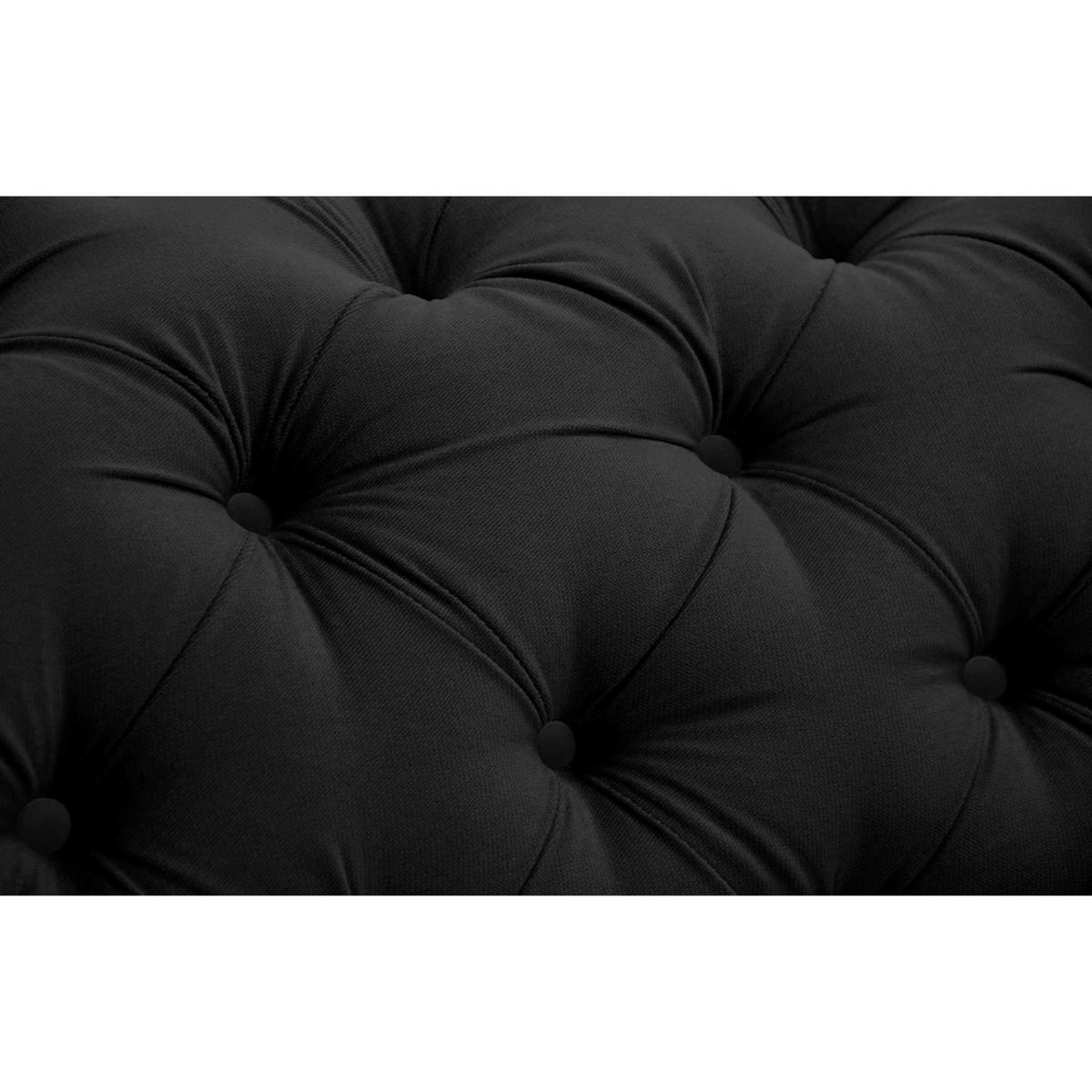 ECKSCHLAFSOFA Chester im Chesterfield-Stil, Schwarz, links - Schwarz, Textil (278/173cm) - Beautysofa