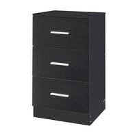 NACHTTISCH Aurdal - Schwarz Hochglanz/Schwarz, Holzwerkstoff (37/66/34.5cm) - [en.casa]