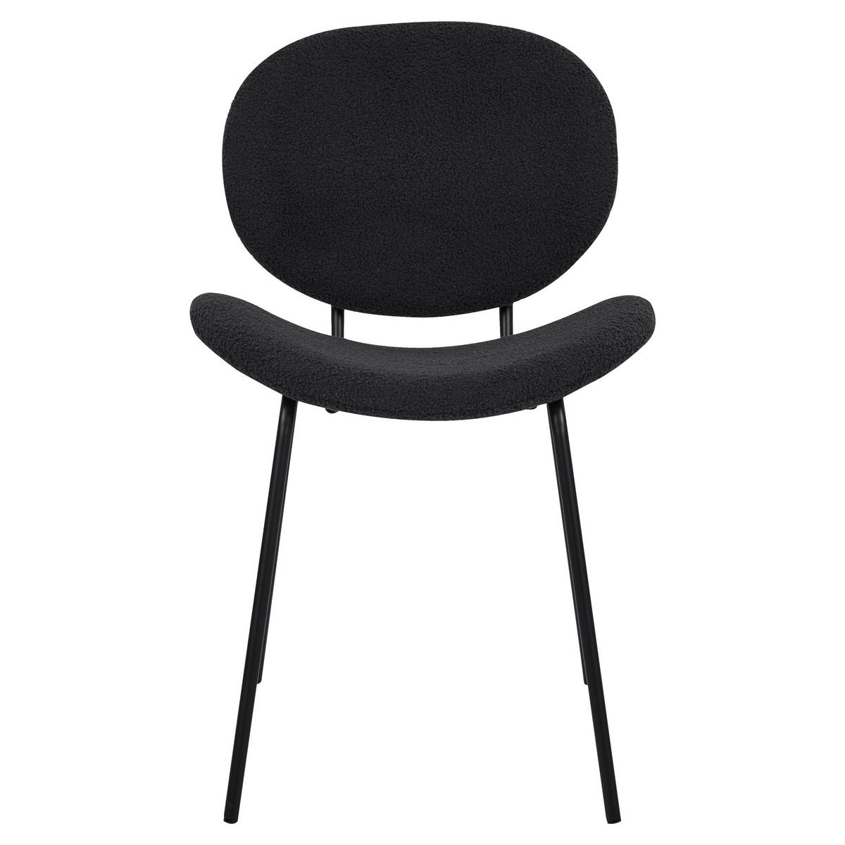 ESSZIMMERSTUHL 2er-Set Kunstleder Schwarz Luana - Schwarz, Textil/Metall (50/80/52cm) - Beliani