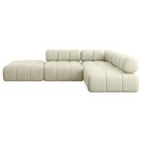 ECKSOFA modulares Sofa Favio-L1 - 285x190x70 cm Beige Velours - Beige, Holzwerkstoff/Textil (285/190cm) - ALTDECOR