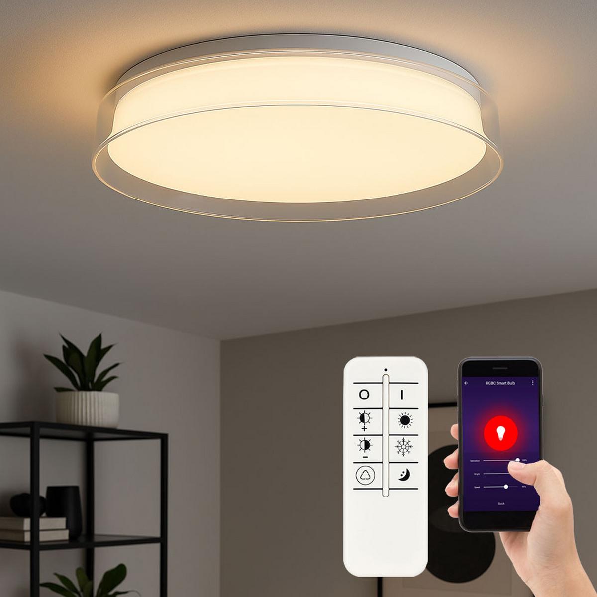 LED DECKENLEUCHTE Weiß Kunststoff - Weiß, Metall (41/41/8cm) - Brilliant