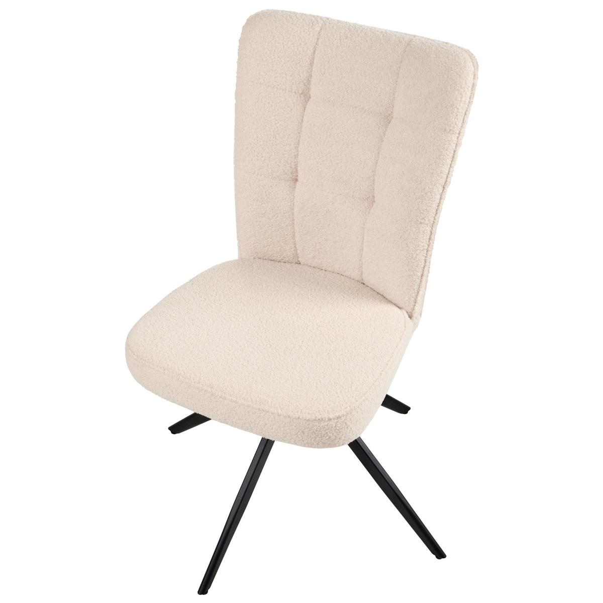 ESSZIMMERSTUHL 2er-Set drehbar Bouclé Hellbeige Ryan - Beige, Textil (51/91/69cm) - Beliani
