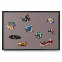 MAGNETTAFEL 60x40 cm Schwarzer Rahmen Hellbraun - Walnussfarben, Metall (60/50/0.4cm) - TULUP