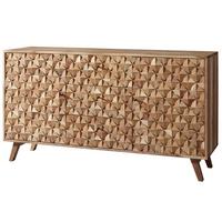 SIDEBOARD – ALME, Akazie Massivholz, 140x78,5x40 cm, Landhausstil, 3 Schubladen, 2 Türen - Braun, Akazienholz/Holz (140/79/40cm) - KADIMA DESIGN