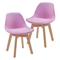 KINDERSTUHL Elvdal - Pink/Naturfarben, Holz/Kunststoff (38/56/33cm) - [en.casa]
