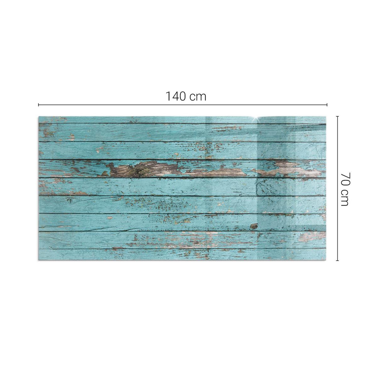 GLASPLATTE für Kamin 140x70 cm - Türkis, Glas (140/70/0.4cm) - TULUP