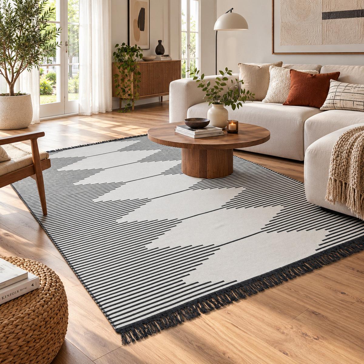 TEPPICH BEIDSEITIG ETHNO KELIM TREND - Grau, Textil (160/230cm) - Pergamon