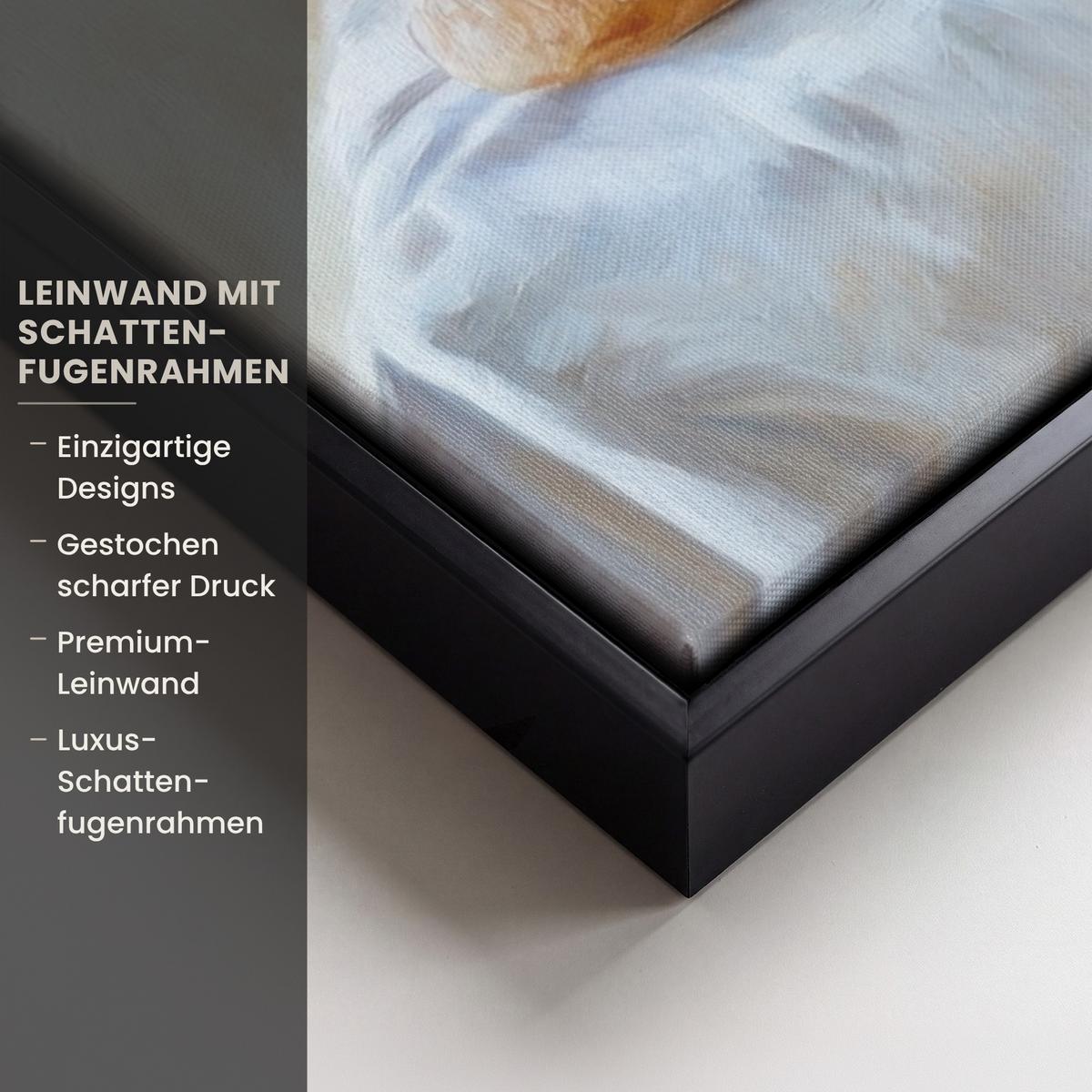 LEINWAND Bilder mit Rahmen - Lavendel - Brot - Stilleben - 100x70 - Flieder, Textil (100/70cm) - MuchoWow