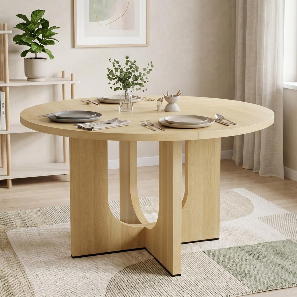 ESSTISCH Rund 120cm Eichenfarbe Skandinavisch für 4-6 Personen - Eichefarben, Holzwerkstoff (120/120/75cm) - Urban Meuble