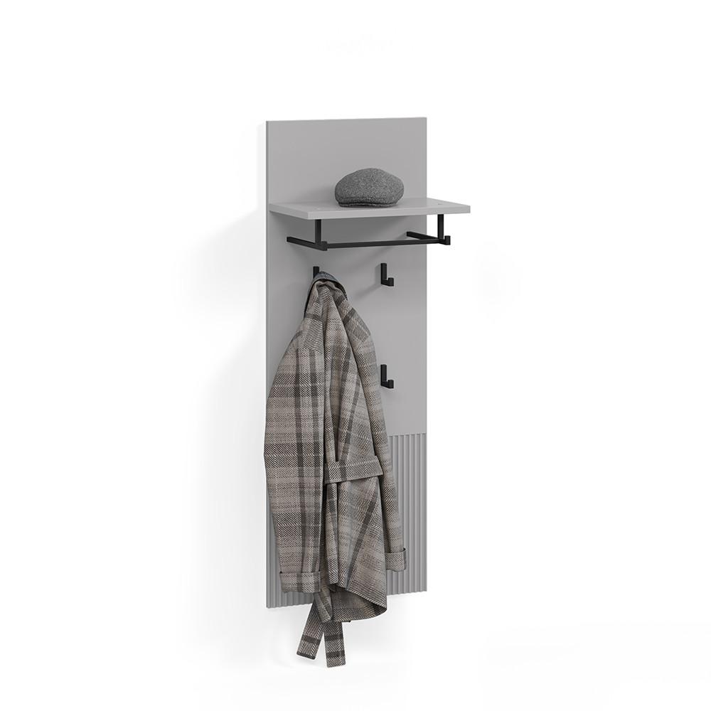 WANDGARDEROBE Aterno Grau 43 x 120 cm - Grau, Holzwerkstoff (43/120/27cm) - Livinity®