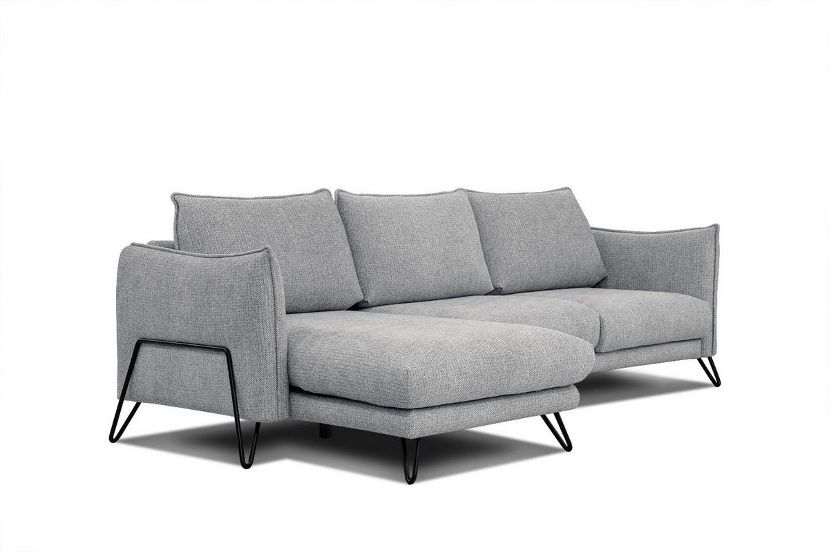 ECKSOFA HOSTEN 4-Sitzer, grau - Schwarz/Grau, Holzwerkstoff/Textil (158/269cm) - Wozimo