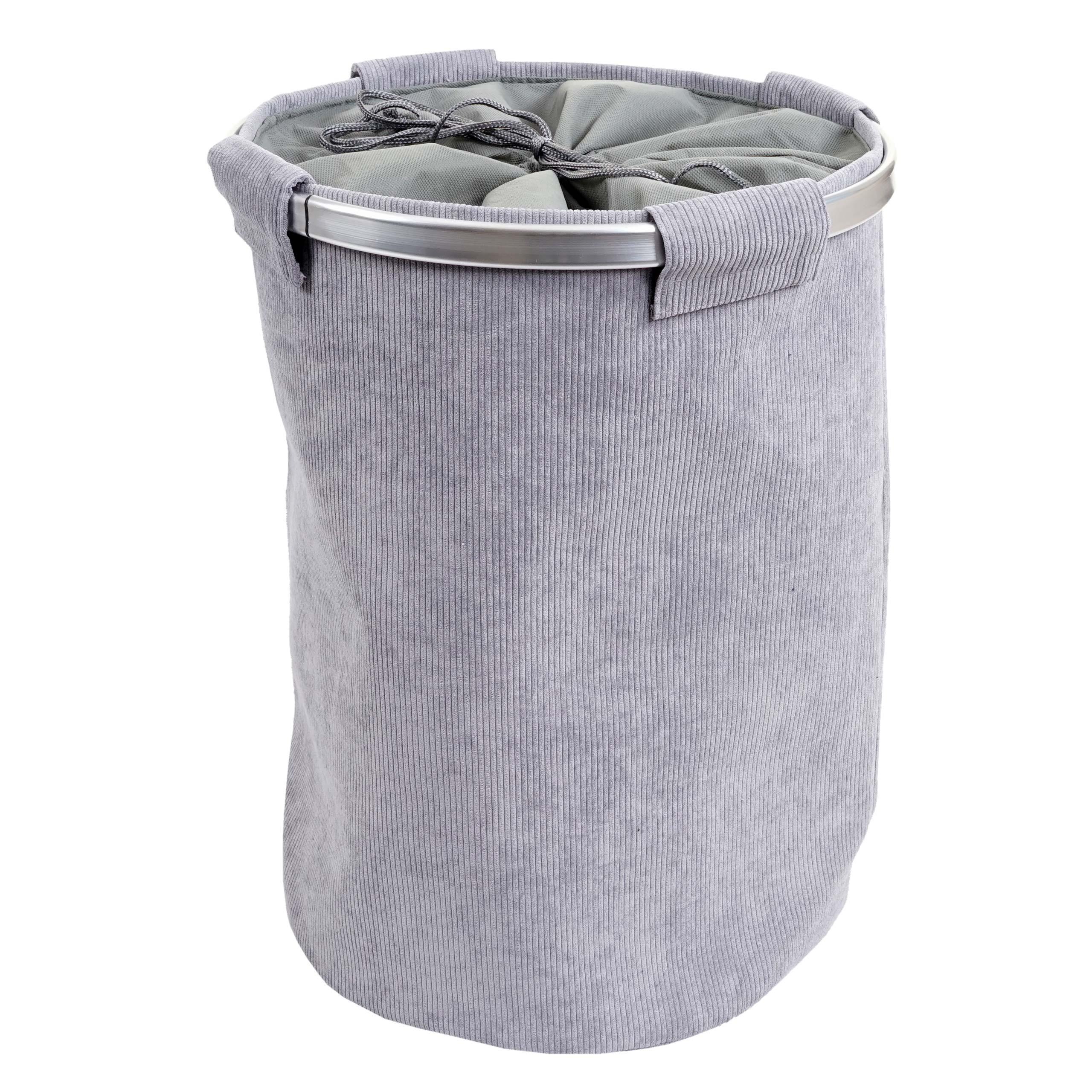 WÄSCHESAMMLER MIT NETZ 65L Grau - Grau, Textil (39/55/39cm) - MCW