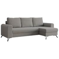 ECKSOFA Hugo Boucle Hellgrau - Hellgrau/Schwarz, Textil/Metall (242/140cm) - MKS