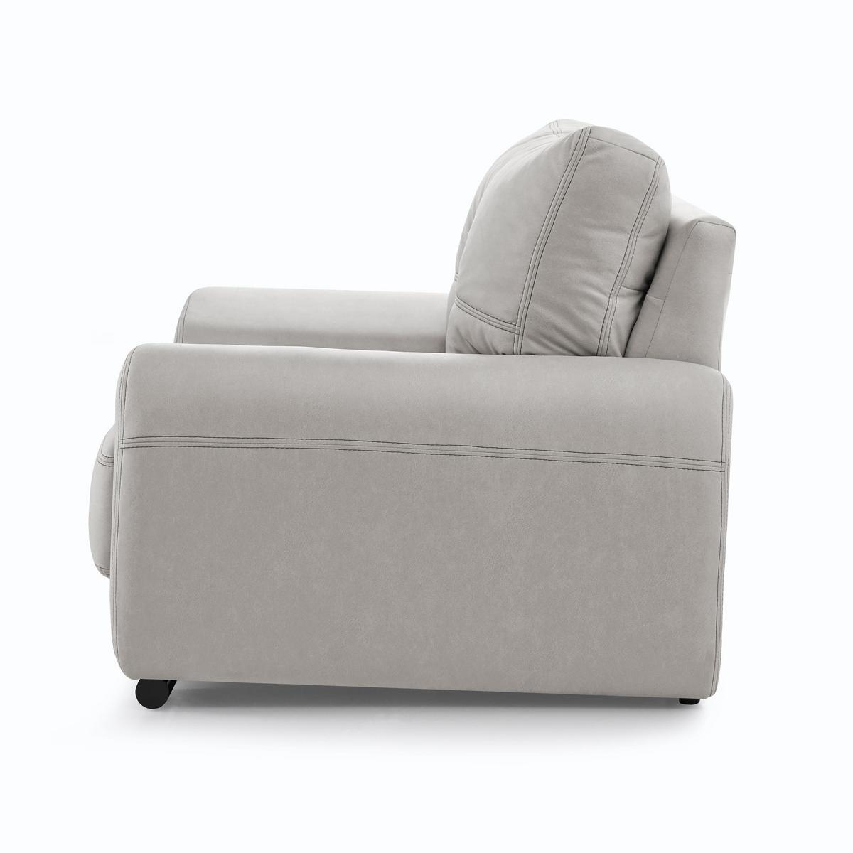 2-SITZER SOFA Omega aus Kunstleder, Hellgrau - Hellgrau/Schwarz, Leder (185/88/98cm) - Beautysofa