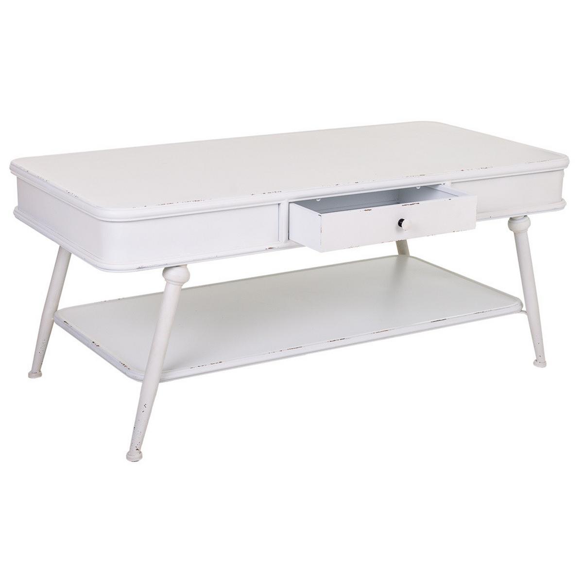 COUCHTISCH aus Metall 120x60x53 cm - Weiß, Metall (60/120/53cm) - Wanderlust