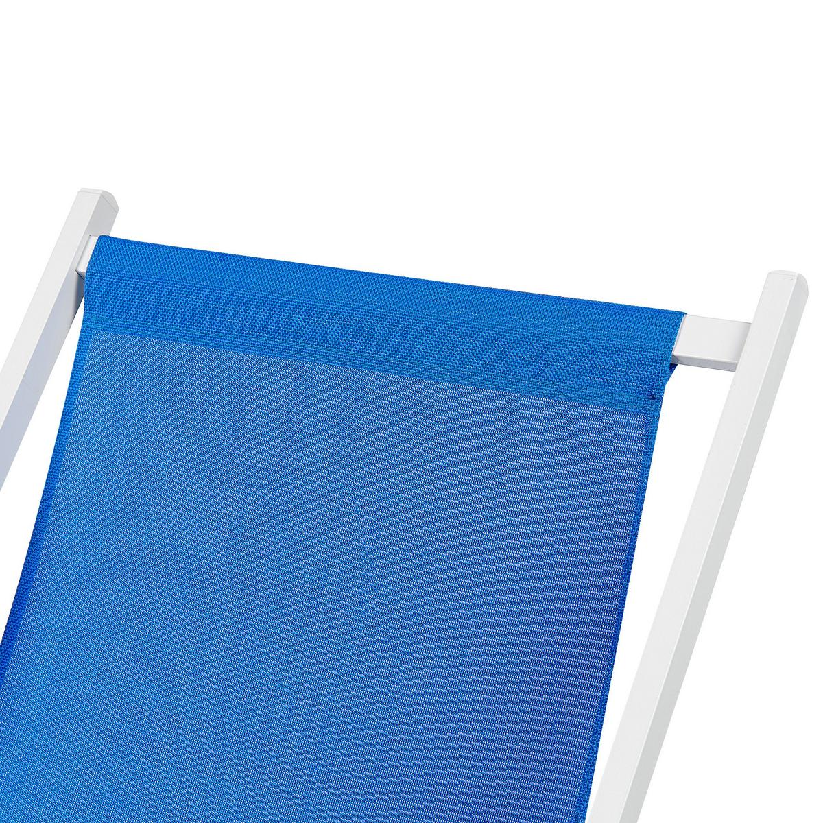 GARTENLIEGE weiß/blau Locri II - Blau/Weiß, Metall (60/79/95cm) - Beliani