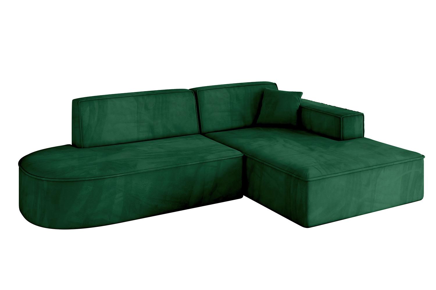 ECKSOFA Ottomane Rechts IREA-L1-v4 - 234x171x79 cm Grün - Grün, Holzwerkstoff/Textil (171/234cm) - ALTDECOR