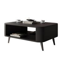 COUCHTISCH SHADOW II mit Ablage unter der Tischplatte - Schwarz, Holzwerkstoff (60/80/35cm) - Lookway