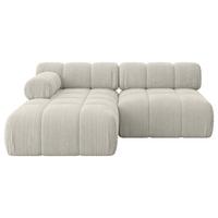ECKSOFA modulares Sofa Razon-L1 - 190x160x70 cm Creme Cord - Hellgrau/Creme, Holzwerkstoff/Textil (190/160cm) - ALTDECOR