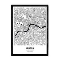 POSTER London - Vereinigtes Königreich A3 Schwarzer Rahmen - Schwarz, Papier (29.7/5/42cm) - Nacnic