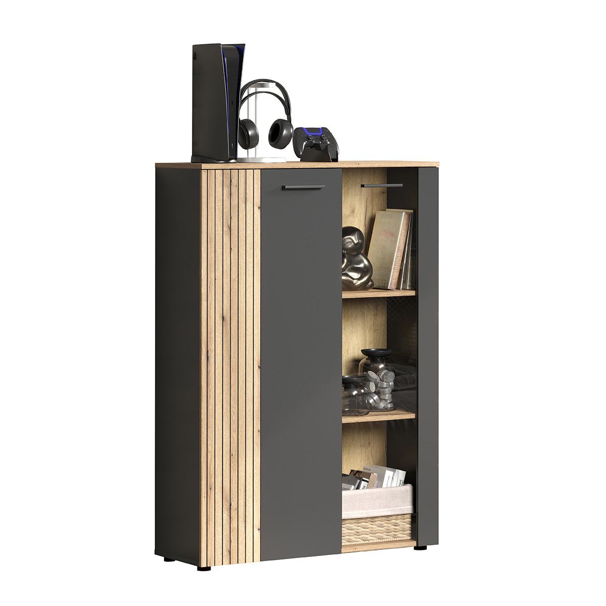 HIGHBOARD Esteban Anthrazit - Anthrazit, Holzwerkstoff (90/132/34cm) - Trendteam