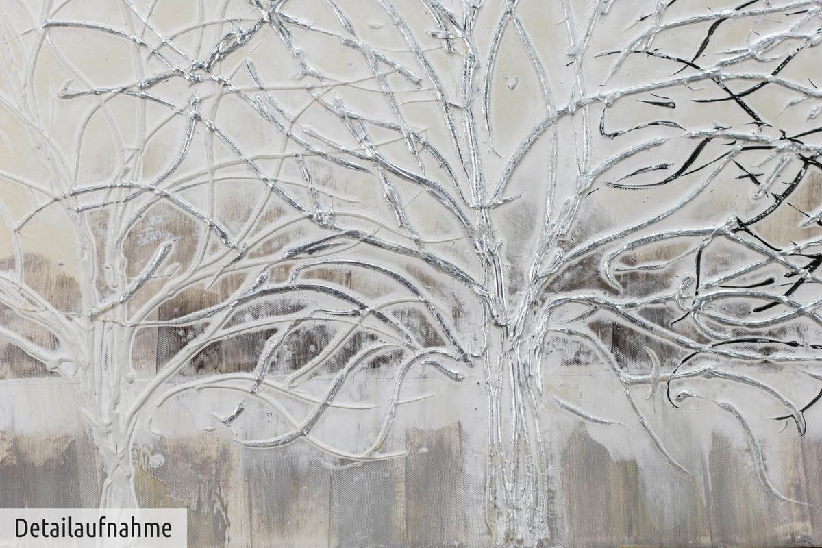 ACRYLBILD HANDGEMALT 120/60 cm - Beige/Weiß, Holz/Textil (120/60cm) - KUNSTLOFT