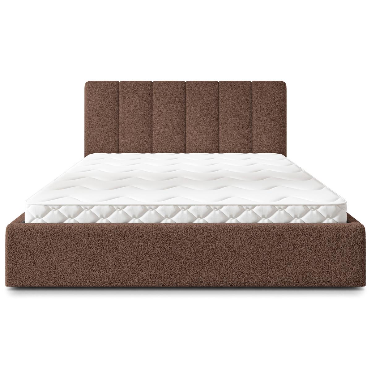 POLSTERBETT NEMIS 160x200 cm mit Bettkästen - Braun - Braun, Holz (160/200cm) - MASSENO
