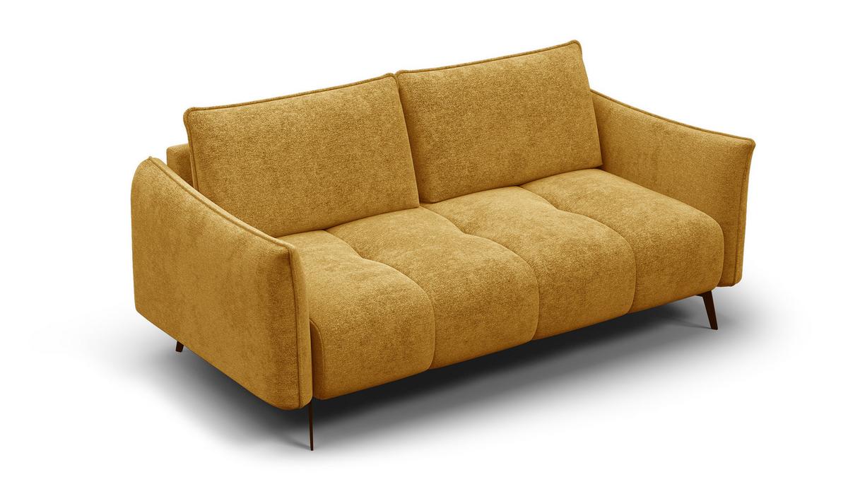 SOFA AERA 2,5-Sitzer, gelb - Gelb/Schwarz, Holz/Textil (187/89/96cm) - Wozimo