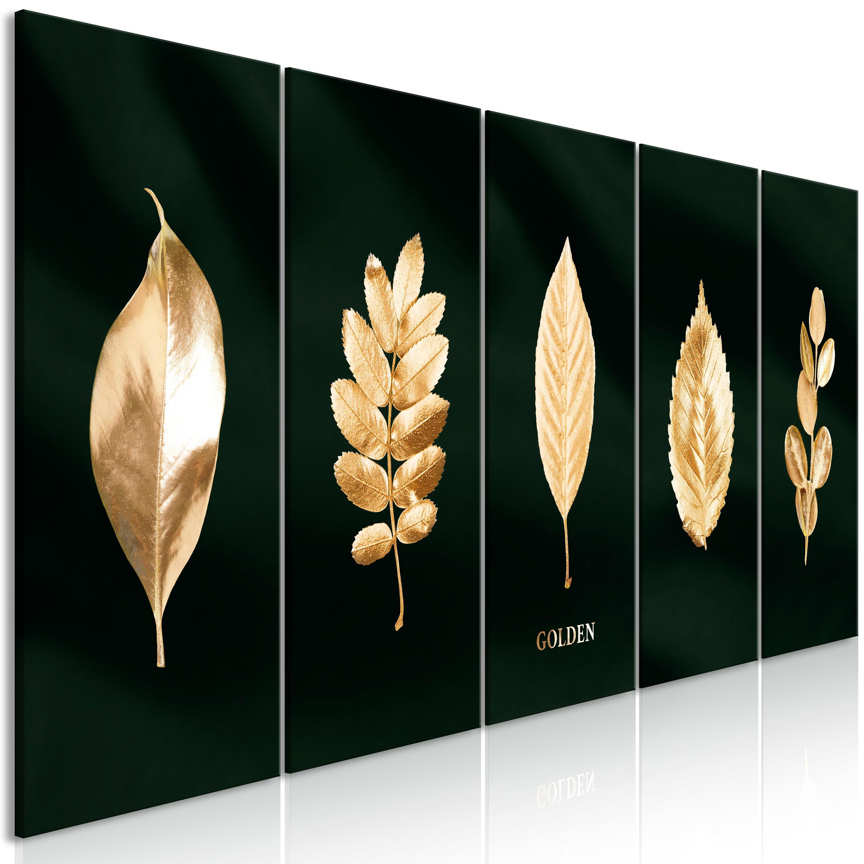 KUNSTDRUCK Schwarz 200/80 cm - Goldfarben/Schwarz, Textil (200/80cm) - KUNSTLOFT