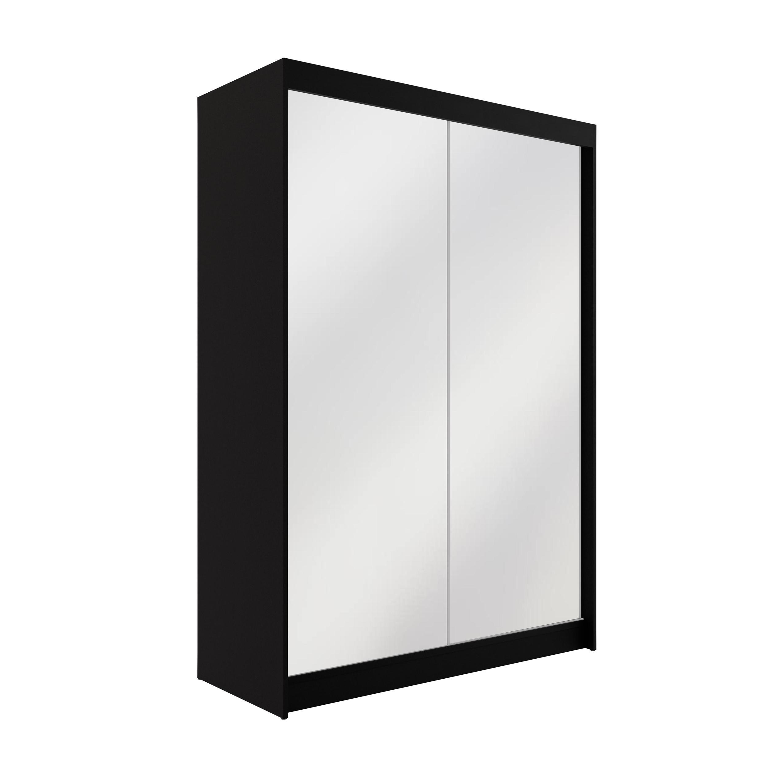 KLEIDERSCHRANK AMOHA - 120 cm - Schwarz - Schwarz, Holzwerkstoff (120/215/61cm) - ALTDECOR