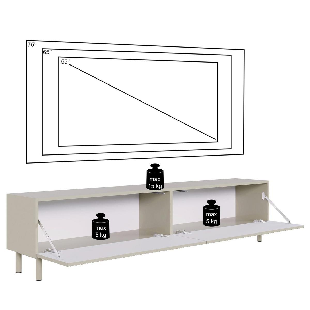 TV-LOWBOARD Veldio New Schwarz 175/46/32 cm - Schwarz, Holzwerkstoff/Metall (175.6/46.5/31.6cm) - Selsey