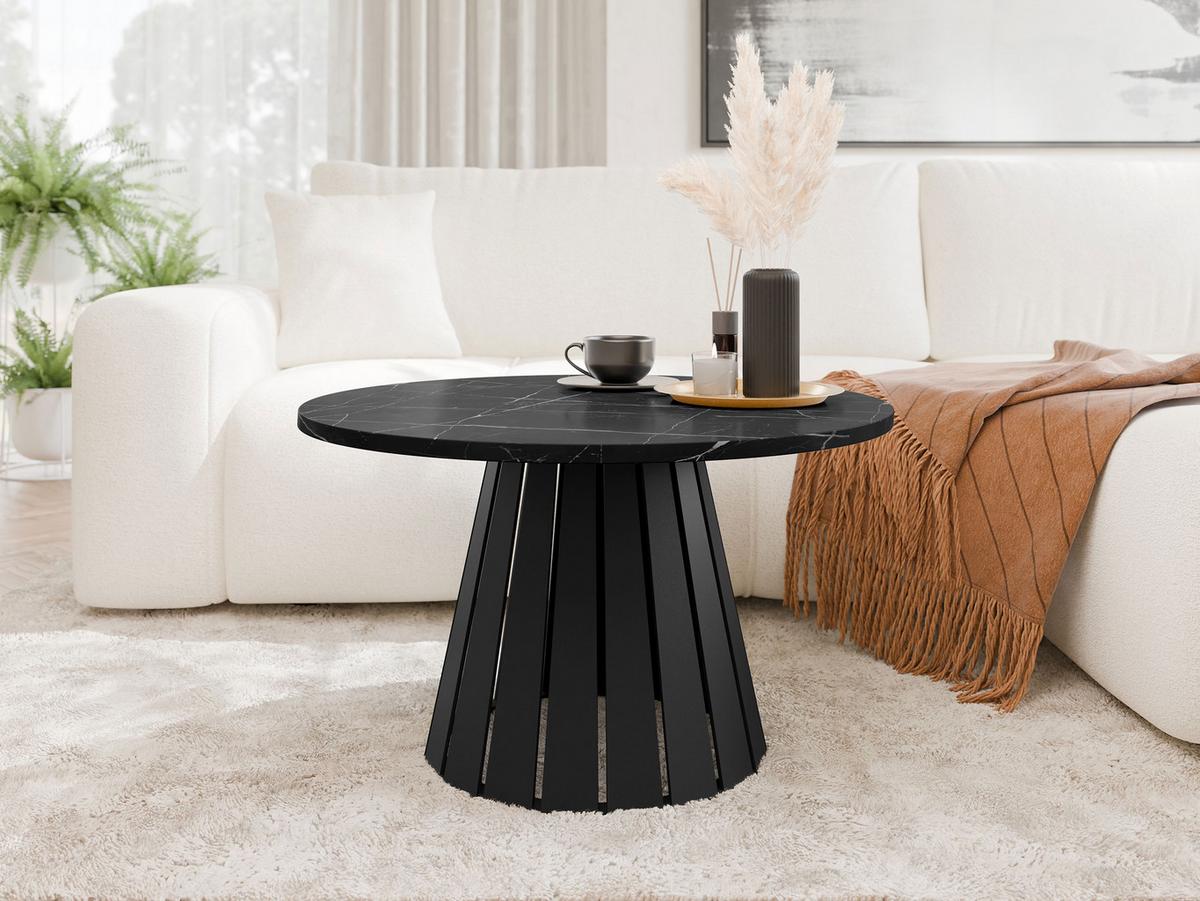 COUCHTISCH Circolo - Schwarz, Holzwerkstoff/Metall (75/75/43cm) - MIRJAN24