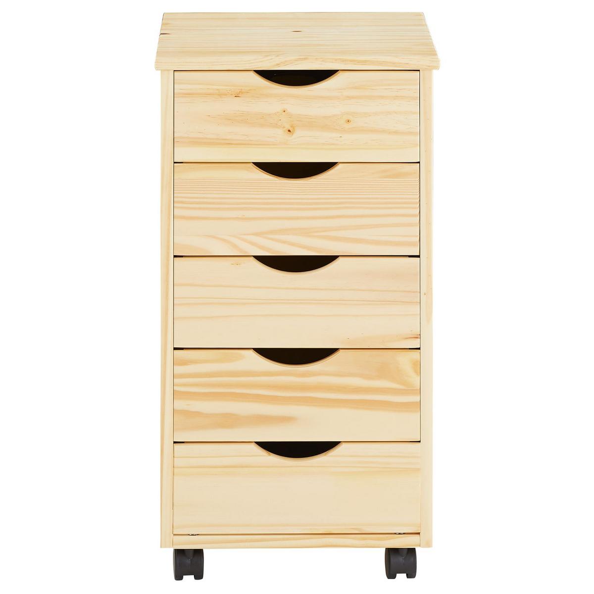 ROLLCONTAINER LAGOS - Naturfarben, Holz (35/65/40cm) - IDIMEX