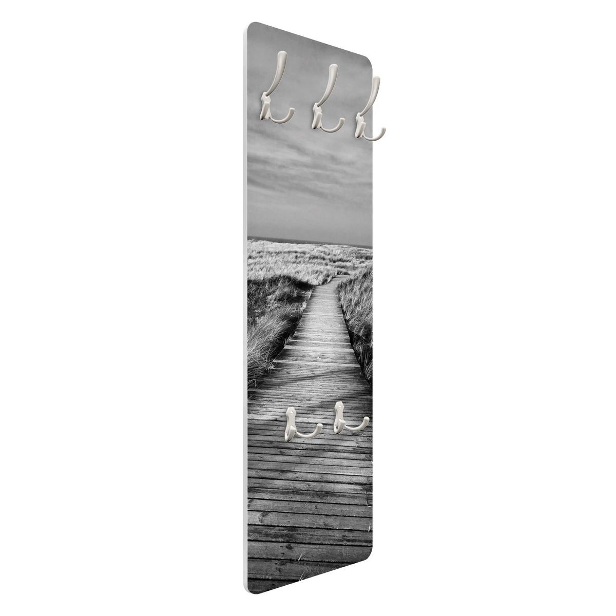 WANDGARDEROBE - Dünenweg auf Sylt II 34/105 cm - Schwarz, Holzwerkstoff (34/105/1.6cm) - Bilderwelten