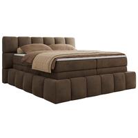 BOXSPRINGBETT NIRA KING 160/200 Braun Velvet - H3 - Braun, Holz/Textil (160/200cm) - MKS