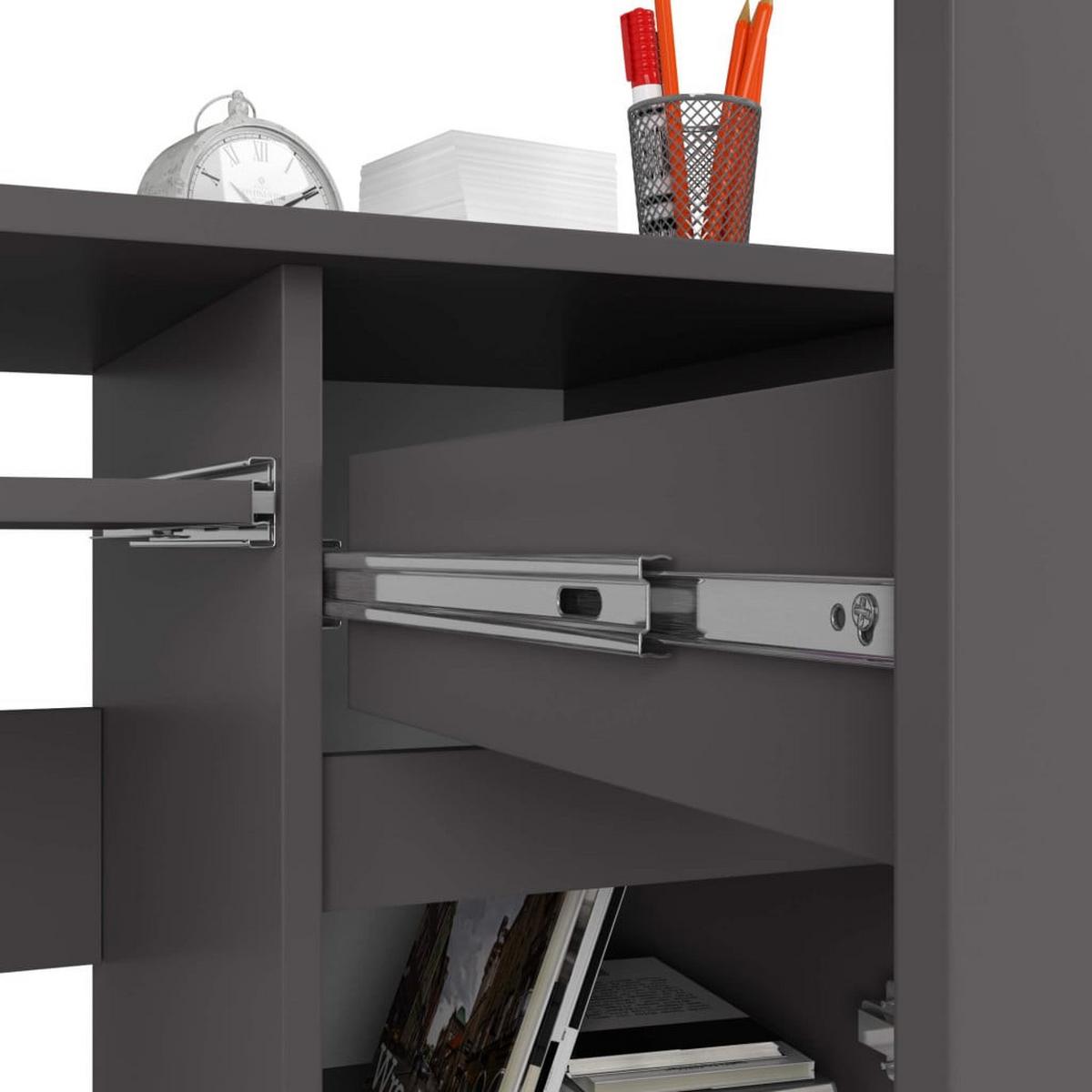 SCHREIBTISCH Graphit Grau 77/90/50 - Graphitfarben, Holzwerkstoff (120/53.6/77cm) - RAUMHIRSCH FURNITURE