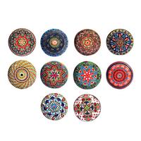 KERAMIKKNÖPFEN Set mit 10 mit verschiedenen floralen Vintage-Motiven 40 mm Durchmesser. - Beige, Keramik (4/4/6.9cm) - Nacnic