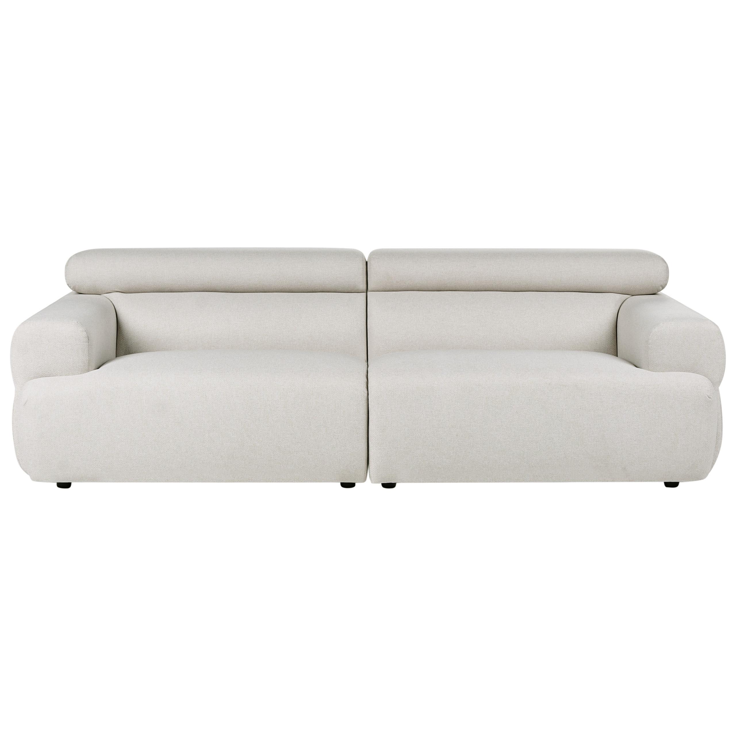 3-SITZER-SOFA Stoff Cremeweiß Hovden - Creme, Textil (210/69/95cm) - Beliani