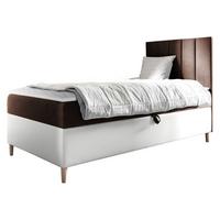 BOXBETT Maja Junior 1, Seite zum Öffnen des Bettkastens: Rechts - H3 - Weiß/Braun, Holz (90/200cm) - MIRJAN24